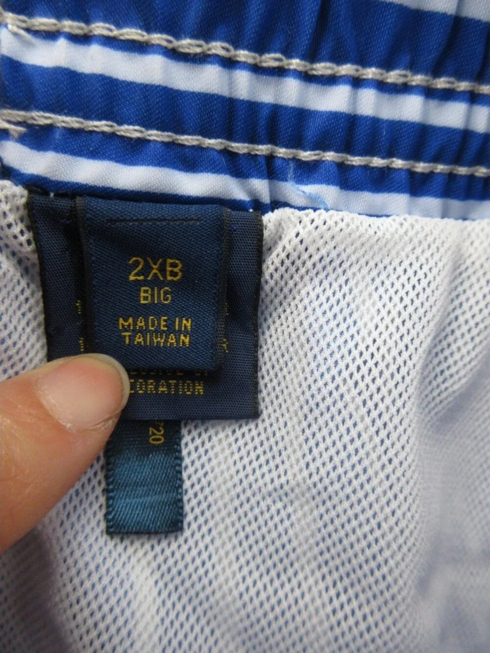 Polo Ralph Lauren Swim Shorts 2XB Big Bathing Suit Striped Red Pony